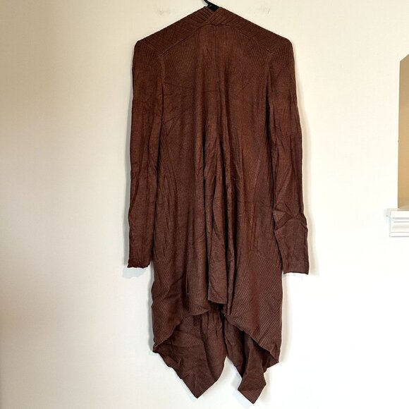 NWT Zuda Escovero Open Front Ribbed Cardigan Sweater in Chestnut - XXS - Picture 7 of 8